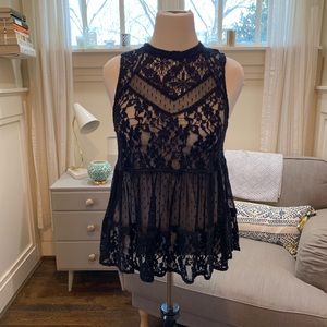 Free People Sheer Lace Top